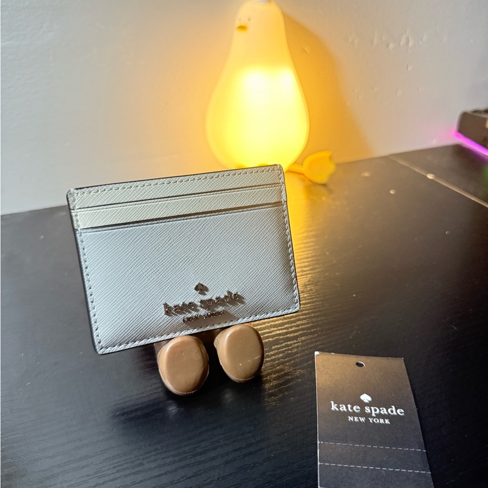 Kate Spade New York Elegant Grey/White Colorblock Card Holder